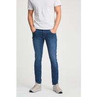 Monkee Genes Men's Skinny Fit Mid-Rise Denim Jeans in Blue | Size: 33L
