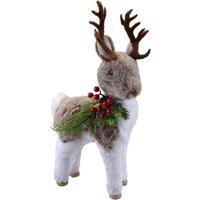 VFM e-Store Christmas Standing Deer Decoration 38cm x 10cm Grey X 1 | Size: 38 cm x 10 cm