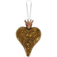 VFM e-Store Christmas Hanging Heart Decoration 13cm x 10cm Gold X 1 | Size: 13 cm x 10 cm