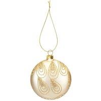 VFM e-Store Christmas Hanging Glass Bauble Decoration 13cm x 11cm Gold X 1 | Size: 13 cm x 11 cm