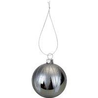 VFM e-Store Christmas Hanging Glass Bauble Decoration 10cm x 8cm Silver X 1 | Size: 10 cm x 8 cm