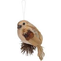 VFM e-Store Christmas Bird Decoration 15cm x 8cm Gold X 1 | Size: 15 cm x 8 cm