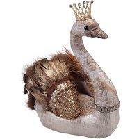 VFM e-Store Christmas Swan Decoration 27cm x 24cm Gold X 1 | Size: 27 cm x 24 cm