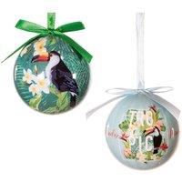 Premier Decorations Tropical Bird Christmas Baubles Set of 7
