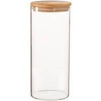 Argon Tableware Scandi Glass Storage Jar with Wooden Lid 1.5 Litre in Clear