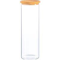 Argon Tableware Glass Storage Jar with Cork Lid in Brown