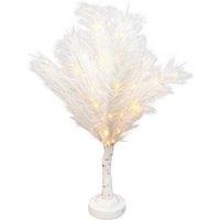Shatchi 70cm Lighted Feather Tree Lamp - Warm White LED, Battery Operated