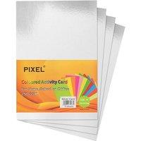 simpa Pixel A4 Silver Metallic Card 250gsm 10 Sheets in Metallic Silver