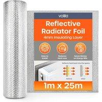 volila Radiator Foil Insulation Roll - Energy-Saving Heat Reflector in Silver | Size: 675mm x 5000mm