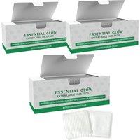 Essential Glow Feel The Purity Of Nature XL Cotton Wool Face Pads, Triple Layered, Ultra Smooth, Durable, 60 Count in White | Size: 3 Pack