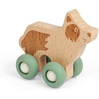 Bigjigs Toys Farm Animal on Wheels (Dog) - Mini Wooden Push Along Animals