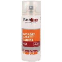 Plastikote Trade Quick Dry Clear Lacquer Spray Gloss 400Ml