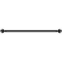 Marlow Steel Curtain Rod Set Extendable Adjustable with Quiet Operation in Black