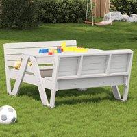 Berkfield Home Picnic Table for Kids White 88x122x58 cm Solid Wood Pine | Size: 88 x 122 x 58 cm