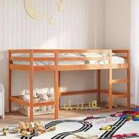 Berkfield Home Kids' Loft Bed without Mattress with Ladder Wax Brown 90x190 cm Single
