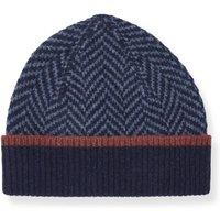 Celtic & Co Men's Chevron Beanie in Dark Navy