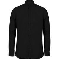 Henbury Men's Modern Long Sleeved Oxford Shirt in Black | Size: XS