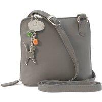 Catwalk Collection Handbags Women's Lena Small Leather Crossbody Bag in Grey
