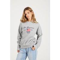 Brave Soul Women's Crew Neck Embroidered Sweatshirt in Grey | Size: XL