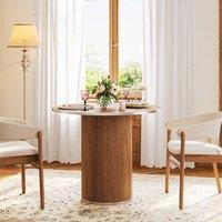 Dprodo 80CM Round Dining Table(Without Chair) in Walnut | Size: 800mm