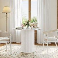 Dprodo 80CM Round Dining Table(Without Chair) in White | Size: 800mm