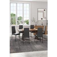 Living and Home Set of 6 Armless High Back Dining Chairs in Grey