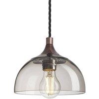 Industville Chelsea Glass Dome Pendant - 8 Inch in Bronze | Size: 8 inches