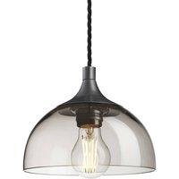 Industville Chelsea Glass Dome Pendant - 8 Inch in Light Grey | Size: 8 inches