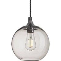 Industville Chelsea Smoked Glass Globe Pendant - 7 Inch - Mocha in Black | Size: Medium