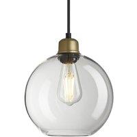 Industville Orlando Clear Glass Globe Pendant - 9 Inch in Metallic Gold | Size: 9 inches