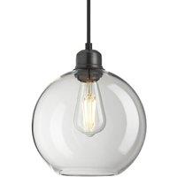 Industville Orlando Clear Glass Globe Pendant - 9 Inch in Grey | Size: 9 inches