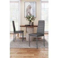 Living and Home 2pcs Armless PU Leather High Back Dining Chairs in Grey