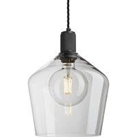 Industville Knurled Glass Schoolhouse Pendant - 10 Inch in Black | Size: 10 inches