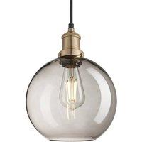Industville Brooklyn Glass Globe Pendant - 9 Inch - Mocha in Metallic Gold | Size: 9 inches