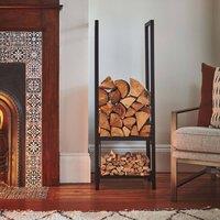 Ivyline Tall Square Shelved Log Storage H120cm in Black