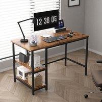 MCC Direct Computer Desk with 2 adjustable shelves 100cm Chicago in Brown