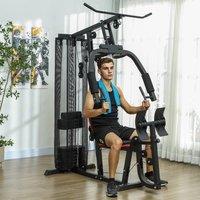 SPORTNOW Home Gym Machine Compact Multi Gym with 45kg Weight Stack in Black