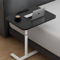 Bed Time UK Adjustable Overbed Bedside Table with Wheels, Rolling Tray Desk in Black