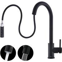 Appaso Black Kitchen Tap, High Pressure Sink Mixer Tap with Pull Out Sprayer