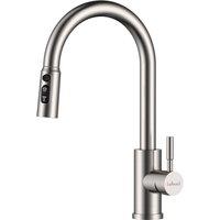 Appaso Kitchen Sink Taps Mixer with Pull Out Spray, 3 Spary Modes in Silver