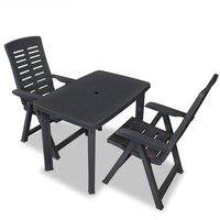 Berkfield Home 3 Piece Bistro Set Plastic Anthracite in Black