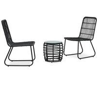 Berkfield Home 3 Piece Bistro Set Poly Rattan Black