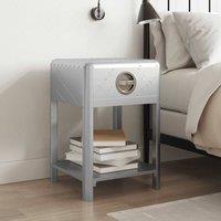 Berkfield Home Aviator End Table with 1 Drawer Vintage Aircraft Airman Style in Silver