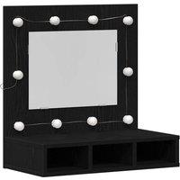 Berkfield Home Black Oak Vanity Unit Black oak Wood Medium Mirror