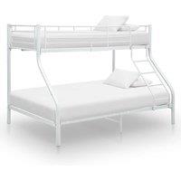 Berkfield Home Bunk Bed Frame White Metal 140x200 cm/90x200 cm