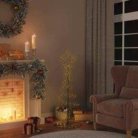 Berkfield Home Christmas Tree Light Cone 80 LEDs Warm White 120 cm in Black