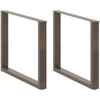 Berkfield Home Coffee Table Legs U-Shaped 3 pcs Natural Steel 100x(72-73) cm Steel in Brown