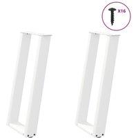 Berkfield Home Console Table Legs U-Shaped 2 pcs White 38x(72-73) cm Steel