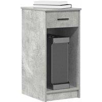 Berkfield Home Computer Tower Stand with Drawer Concrete Grey 35x45x77 cm | Size: 35 x 45 x 77 cm