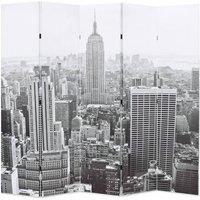 Berkfield Home Folding Room Divider 200x170 cm New York by Day Black & White